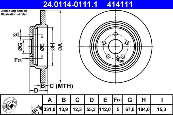 Brake discs MERCEDES-BENZ M-CLASS ML 320 24.0114-0111.1 (1 piece)