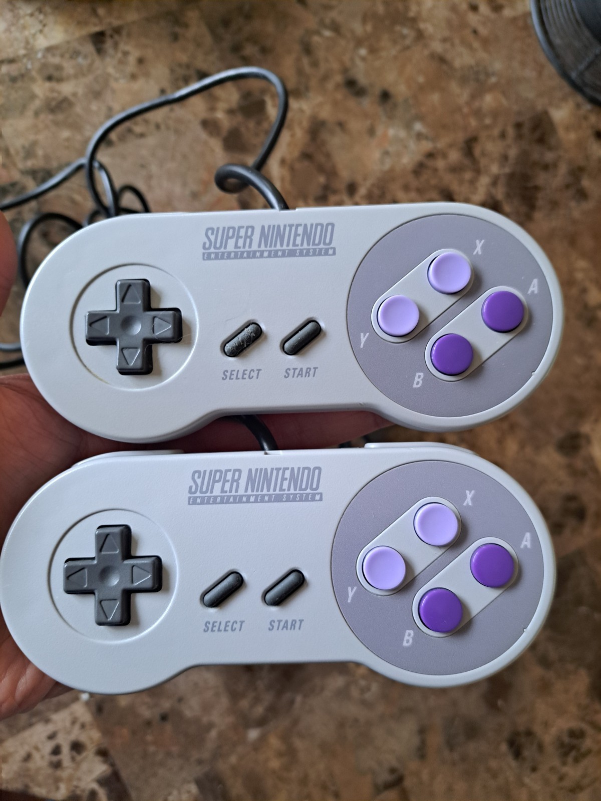 2 Official Super Nintendo SNES Original Authentic OEM Controllers Working Lot A