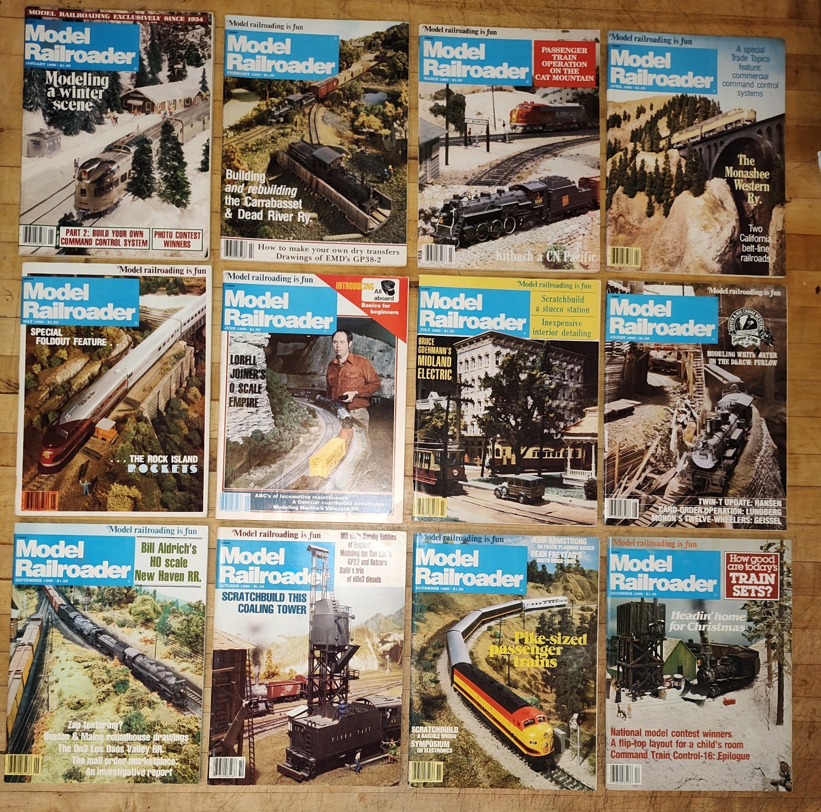 All 12 1980 Issues Of Model Railroader Magazine - Well Kept Excellent Condition!