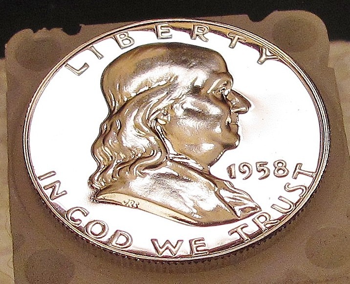 1958 Gem  Proof  Franklin  EYE CANDY " Blast  White Absolute Beauty "  #725 ~ 6