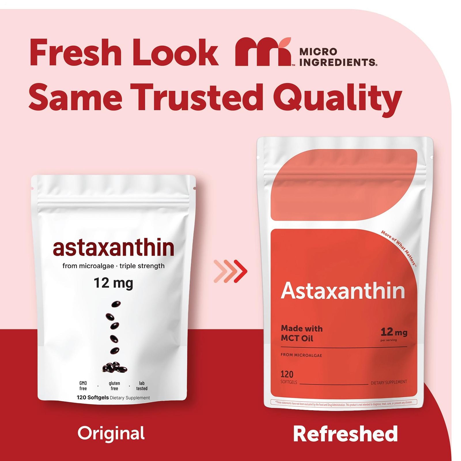 Astaxanthin Softgels 24mg 120 Count Micro Ingredients Month Supply Strength