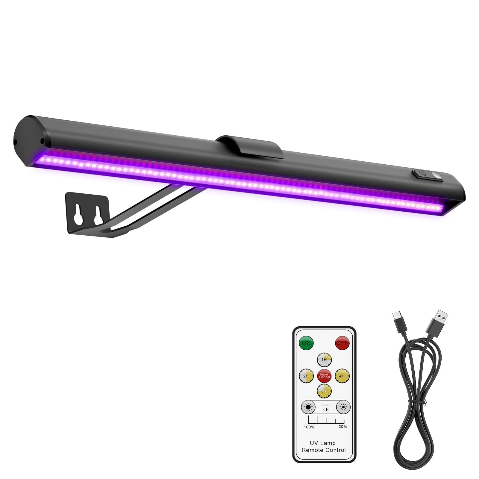 Black Light for Blacklight Tapestry,15'' Rechargeable Blacklight Picture Light w