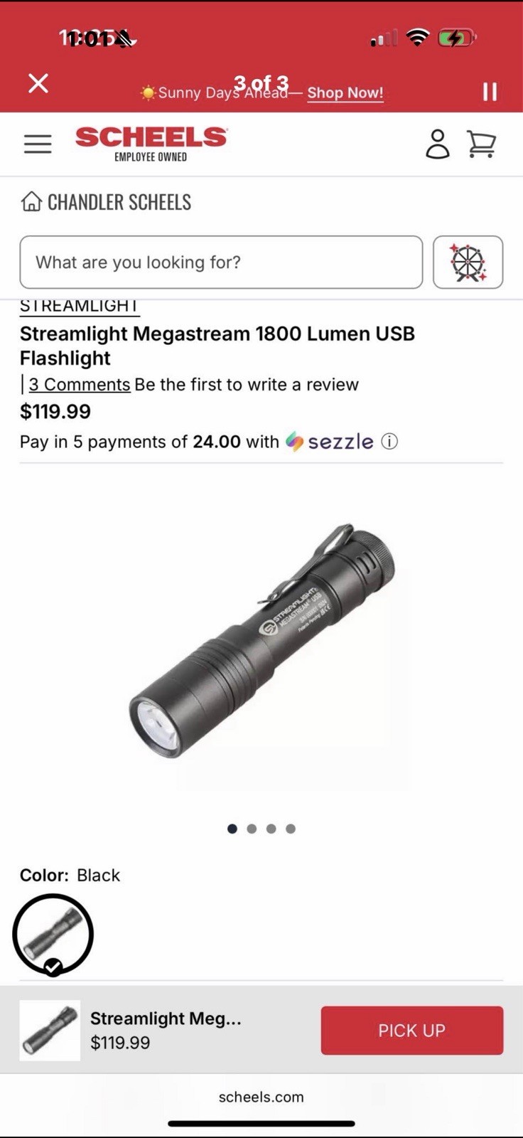 Streamlight 66210 MegaStream USB Flashlight 1800 Lumens Black