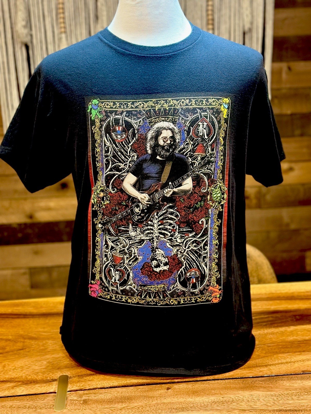 Grateful Dead Men’s M Unique Jerry Garcia “Jerry Card” By Gary Kroman T Shirt
