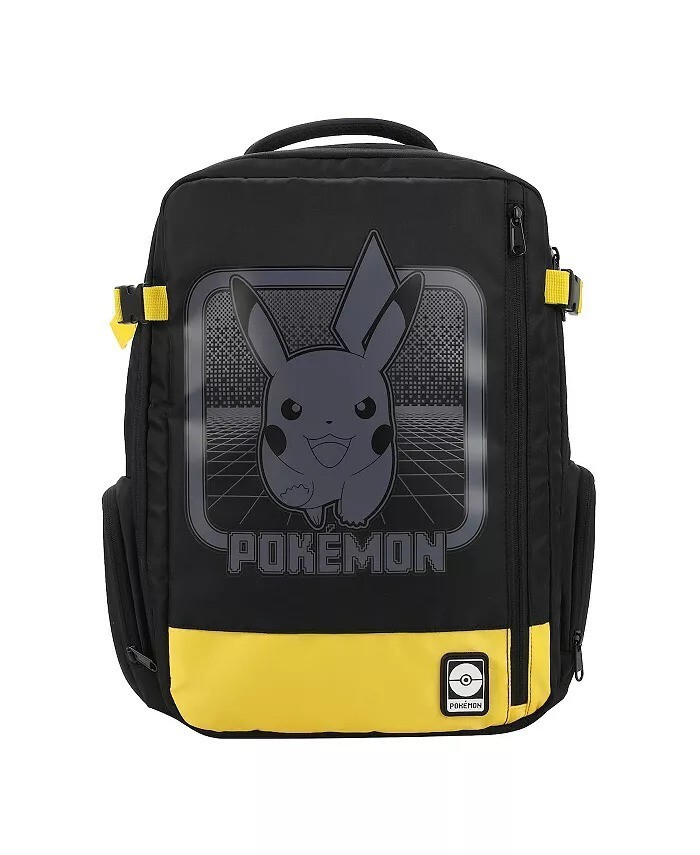 Pikachu Running Black 17" Large Travel Backpack