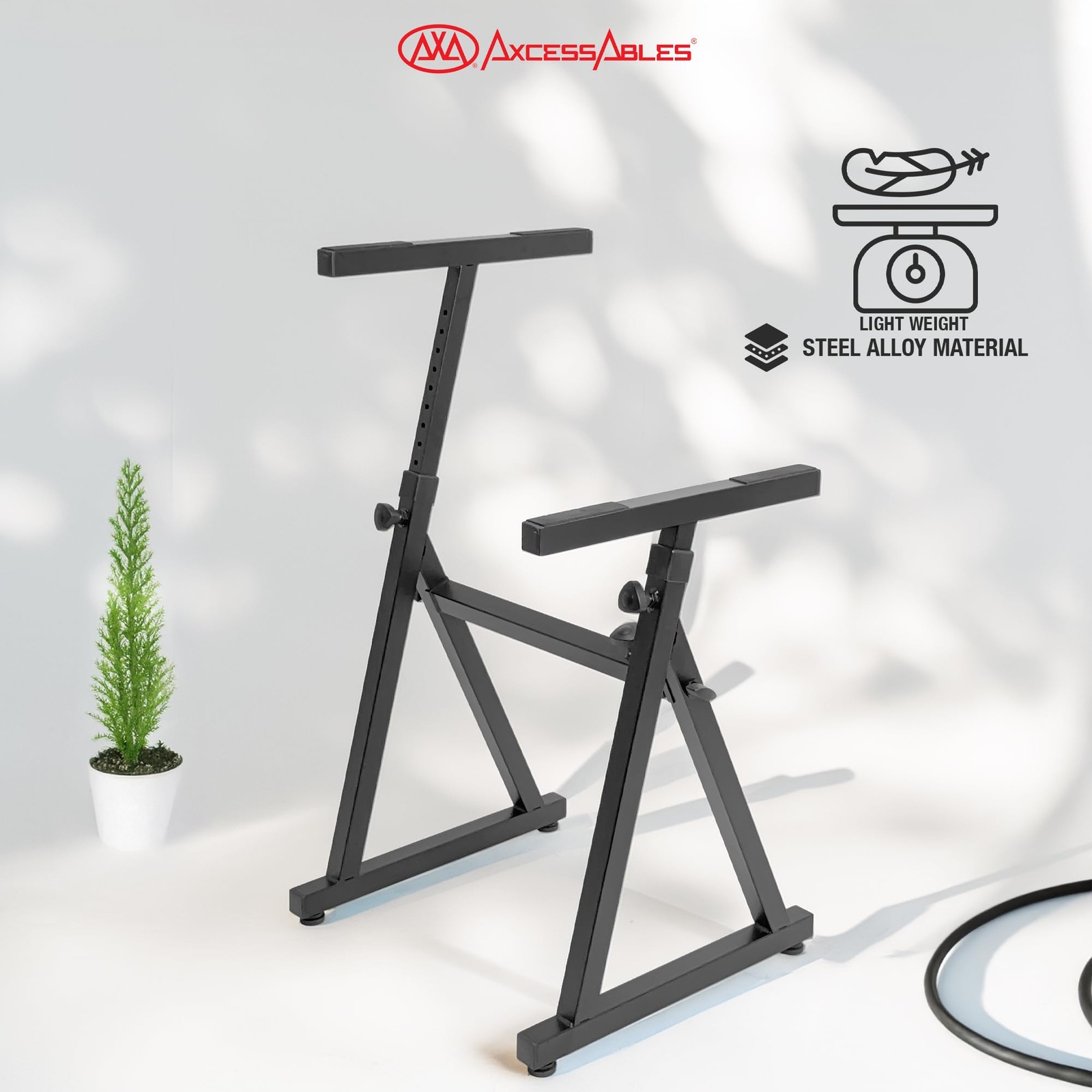 AxcessAbles Adjustable Piano Keyboard Stand and DJ Controller Desk – Removable 3