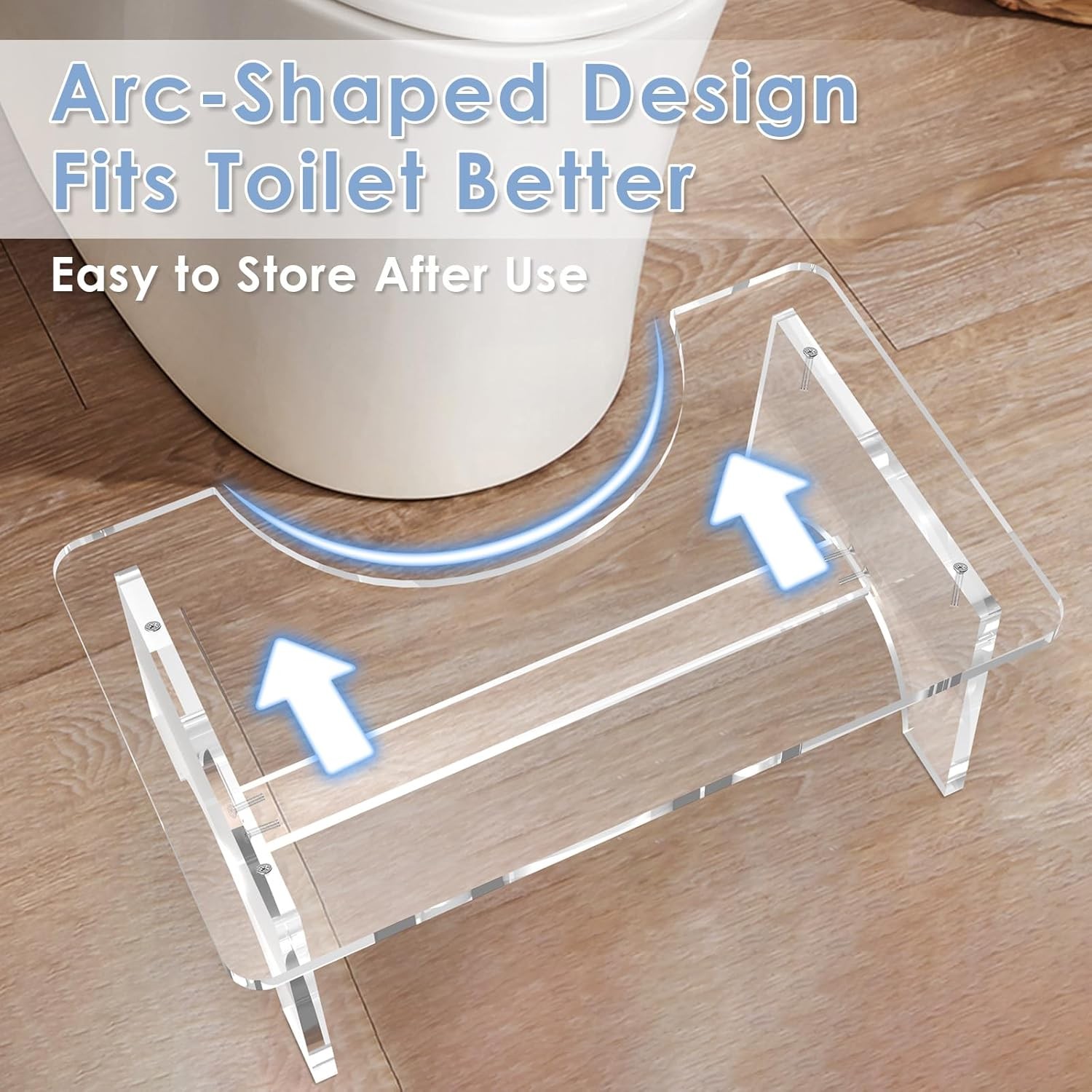 Acrylic Toilet Stool Adults,7 Inch Acrylic Squatting Potty Stool Poop Clear