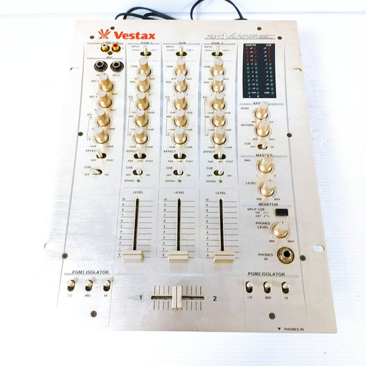 Vestax PCV-275 3-Channel DJ Mixer Isolator EQ Power-On Untested Japan