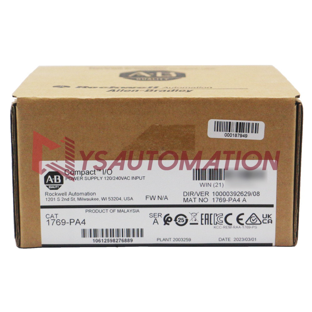 Allen Bradley 1769-PA4 CMPLX Selectable AC 4A/2A Power Supply Factory New Sealed