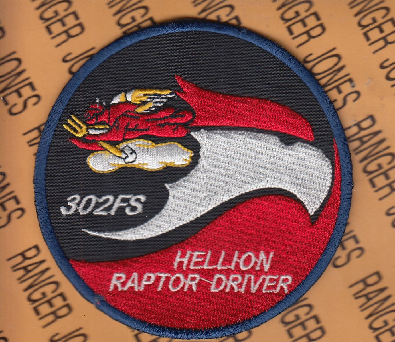 USAF Air Force 302nd Fighter Sq FS Hellion Raptor Driver ~3.75" patch c/e