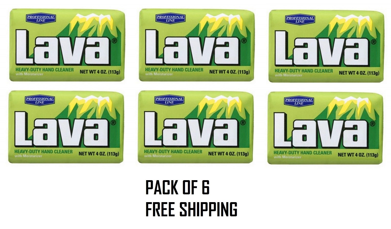 (6 Pack) Lava Heavy Duty Hand Cleaner with Moisturizer 4 oz Bar Soap WD40