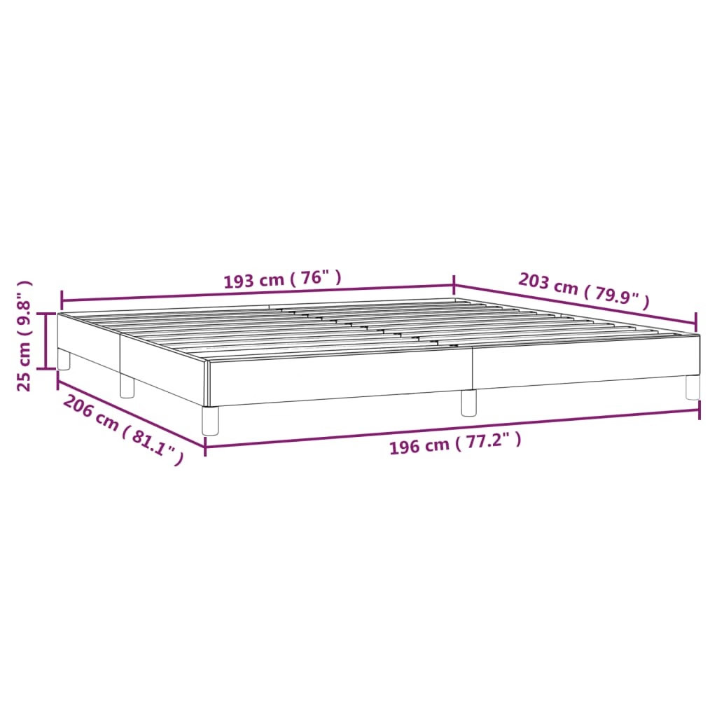 Bed Frame Light grey 100% polyester, plywood, engineered wood King