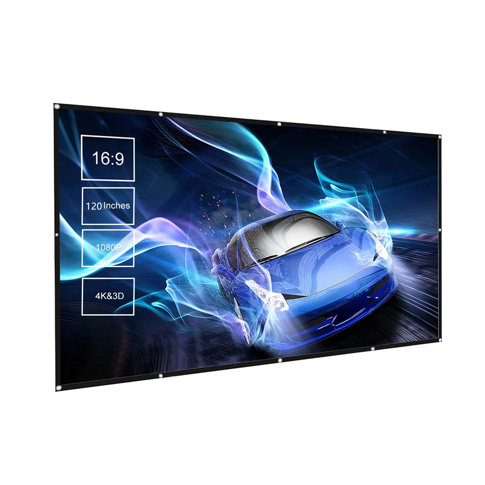 VANKYO 100/120" Projector Screen 16:9 HD Outdoor Home Cinema Theater 4K Movie