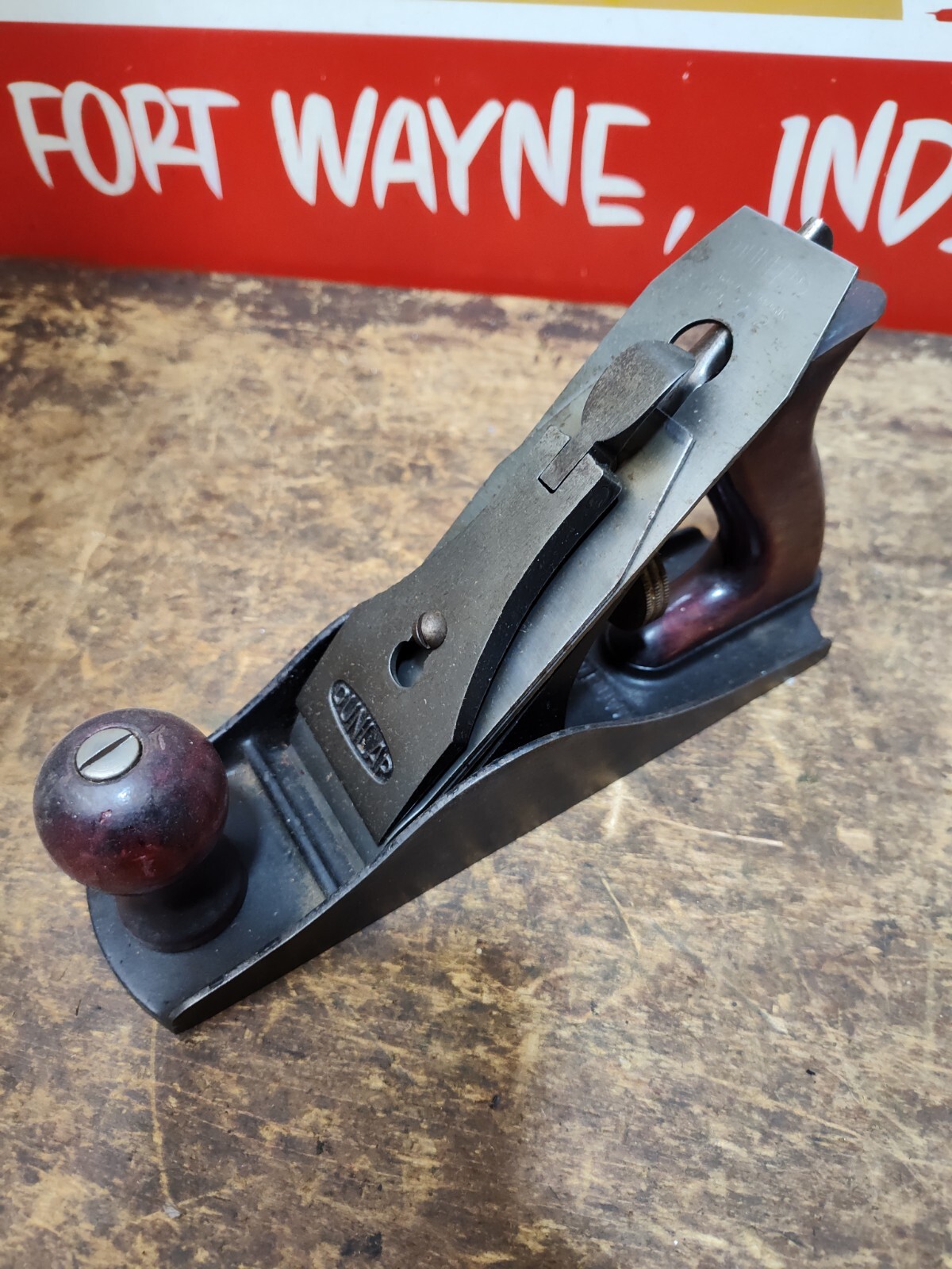 Vintage Wood Plane Dunlap #619 3702 Smooth Bottom Made USA