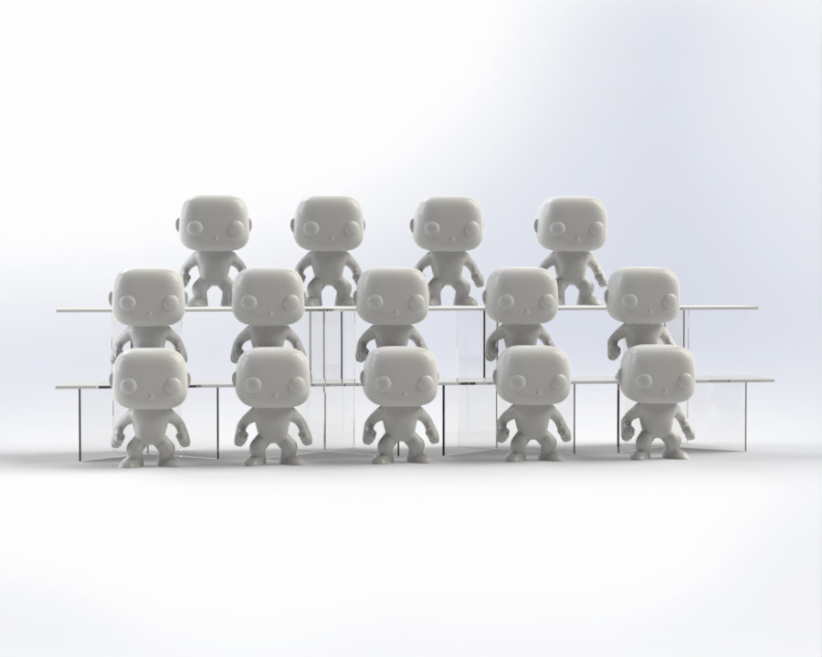 Double Steps Acrylic Shelf Stand for Ikea Billy, Pack flat for cheaper shipping