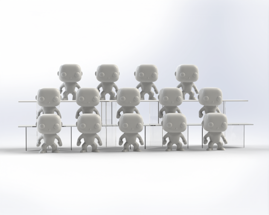 Double Steps Acrylic Shelf Stand for Ikea Billy, Pack flat for cheaper shipping