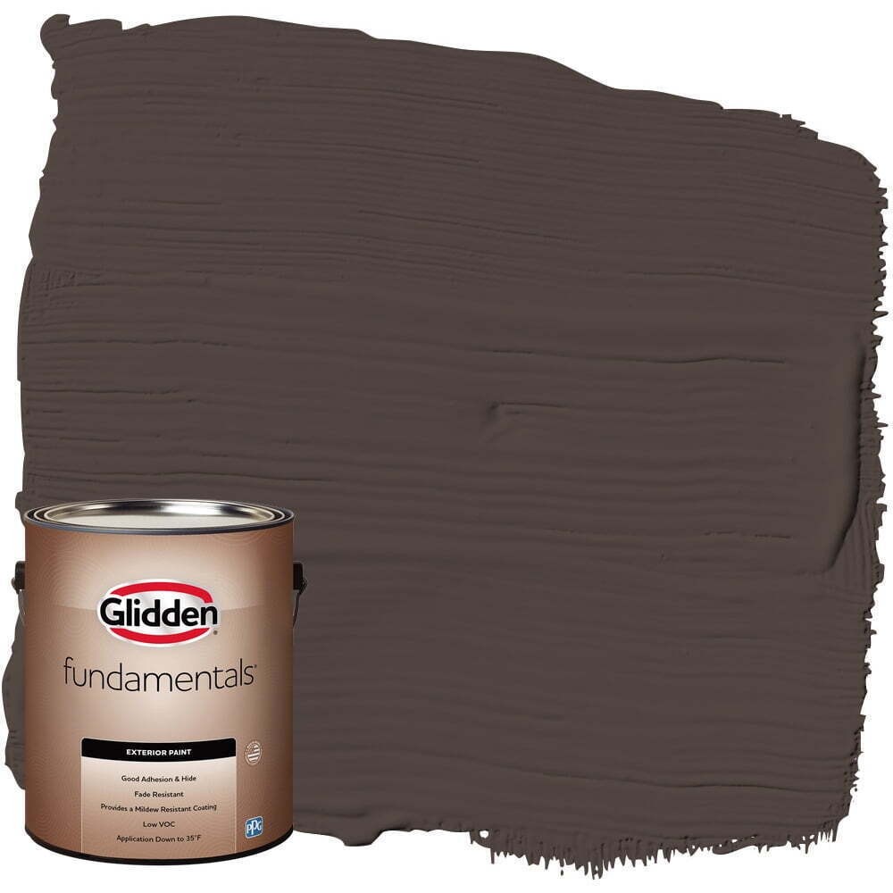 Fundamentals Exterior Paint Dark Granite / Brown Flat Fast Drying 1 Gallon New