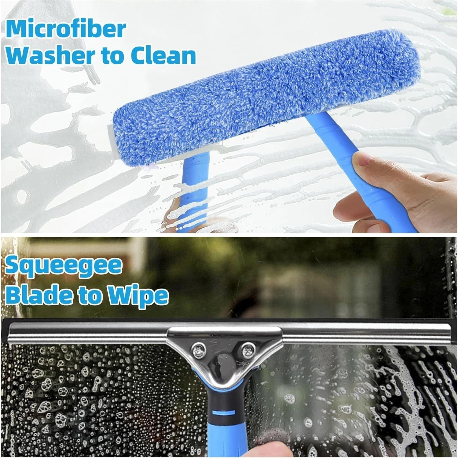 Squeegee with Shelf Storage for Window Cleaning,Window Cleaning Squeegee kit wit