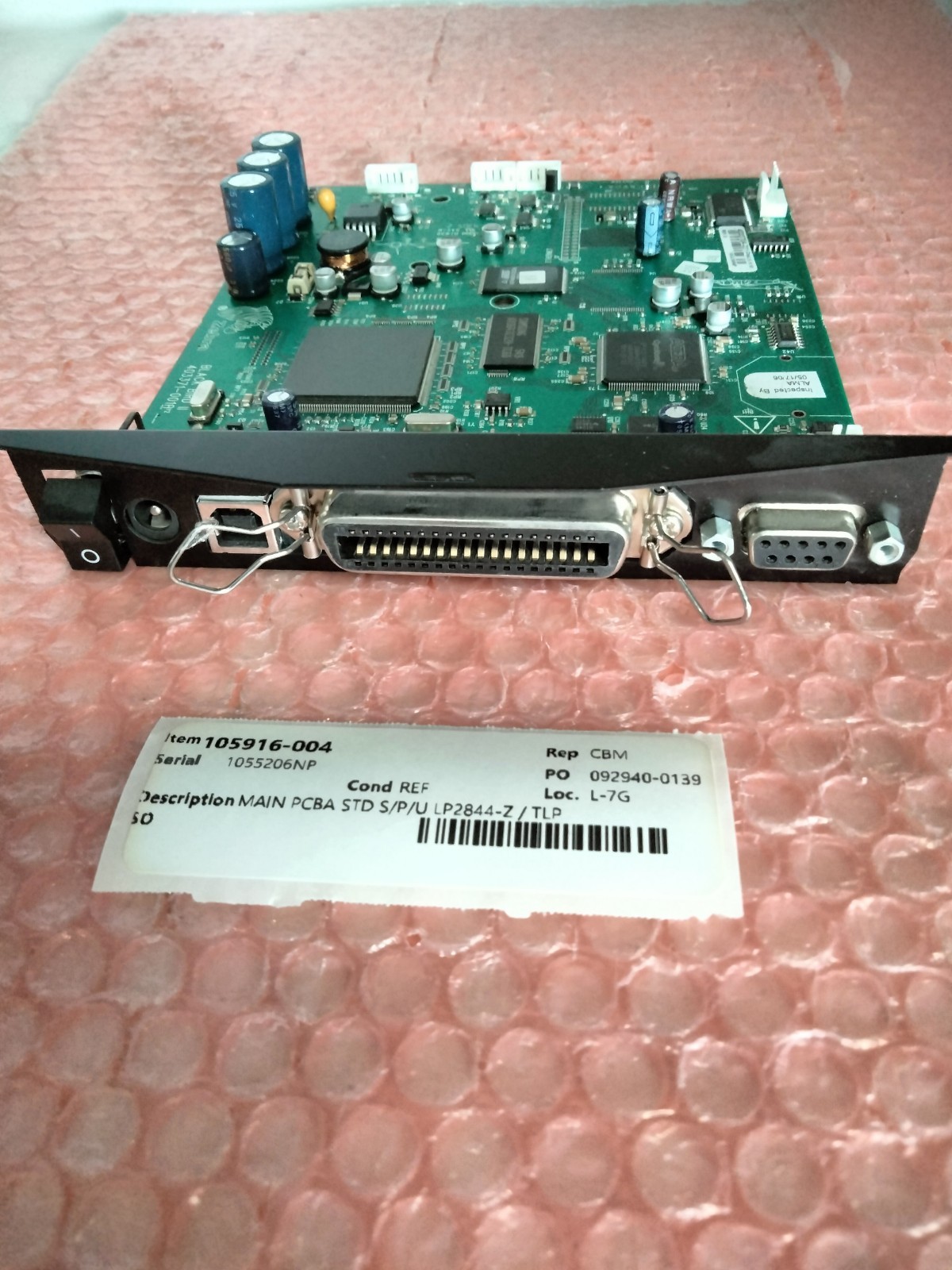 ZEBRA 105916-004 LP2844-Z / TLP MAIN LOGIC BOARD SER/PAR/USB