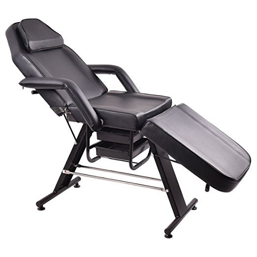Adjustable Salon SPA Black Massage Bed Barber Tattoo Chair Facial Table Beauty