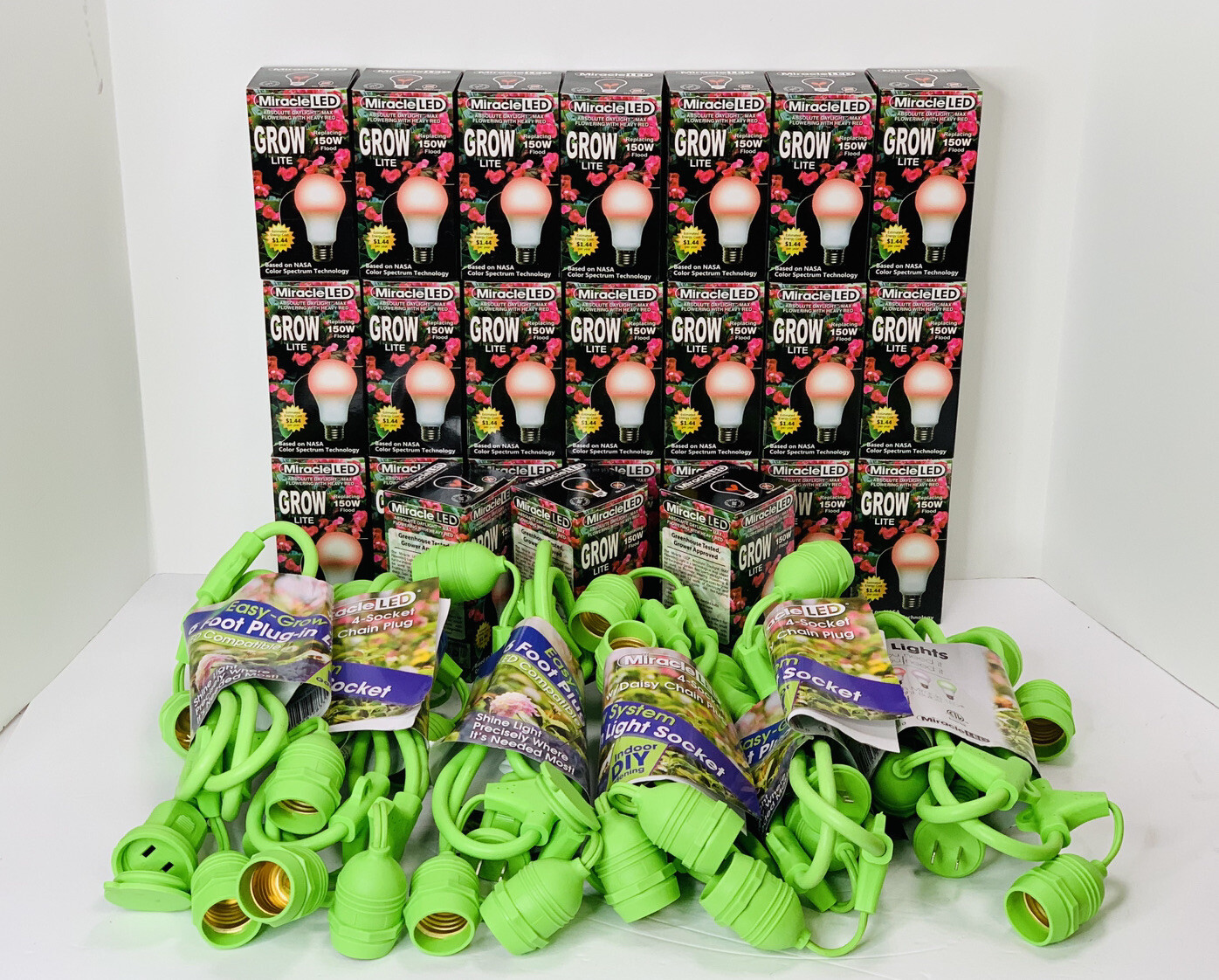 Miracle LED Greenhouse in a Box Grow Kit for Indoor Plants- 6 Strings, 24 Bulbs