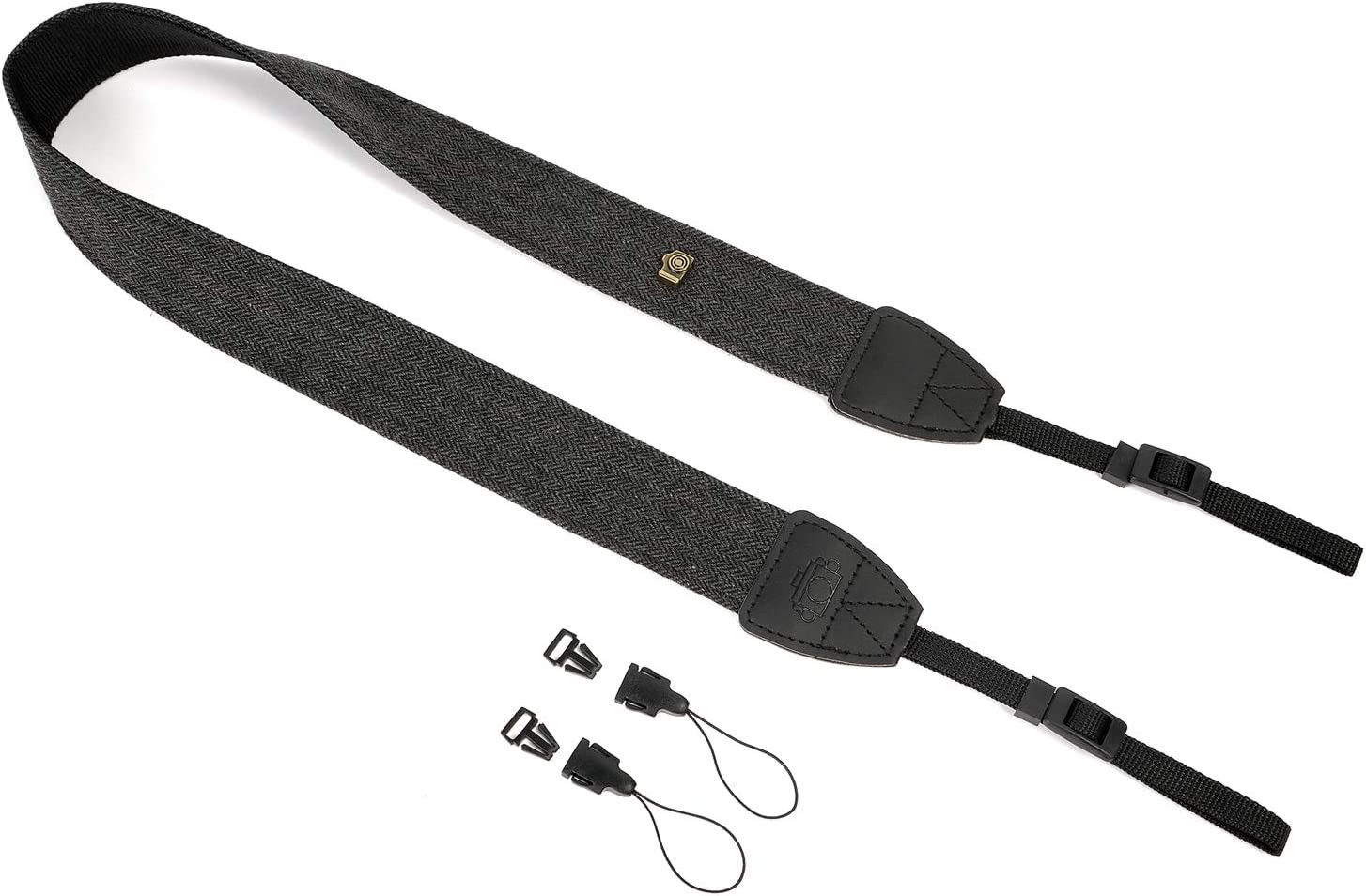 Camera Strap Black Canvas Neck Shoulder Strap with Quick Release Buckles for DSL