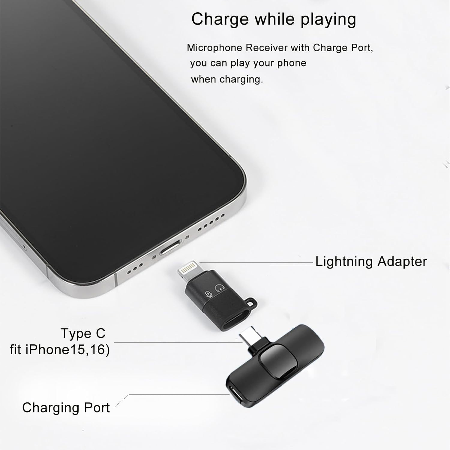 2 Microfono Pequeño Mini Inalambrico Para Celular Android Tipo C Reduccion Ruido