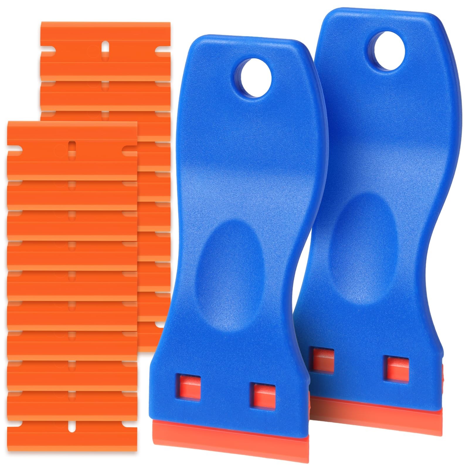 Plastic Razor Blade Scraper Tool, 2 Pcs Razor Scraper with 20 Pcs Plastic Bla...