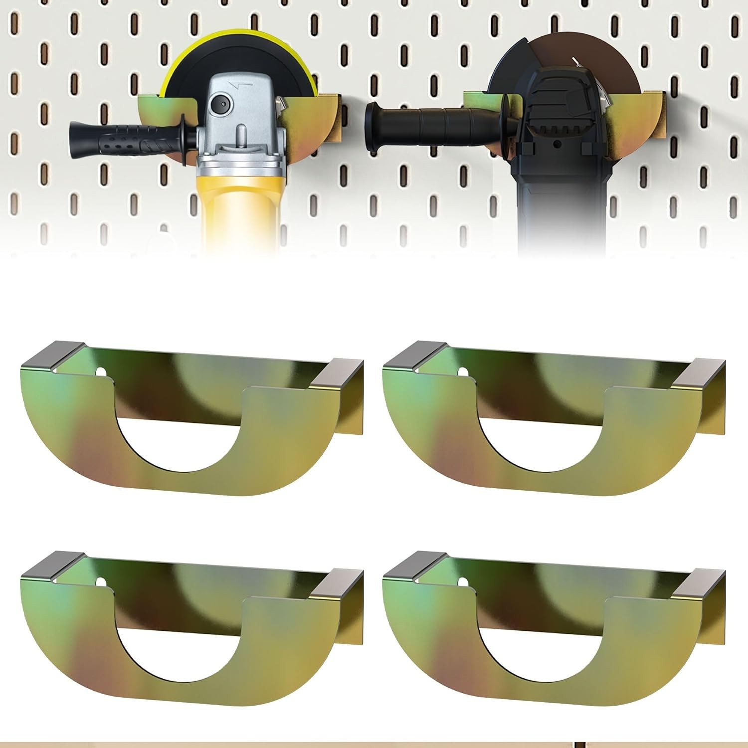4PCS Angle Grinder Holder Wall Mount, Heavy Duty Solid Steel Angle Grinder