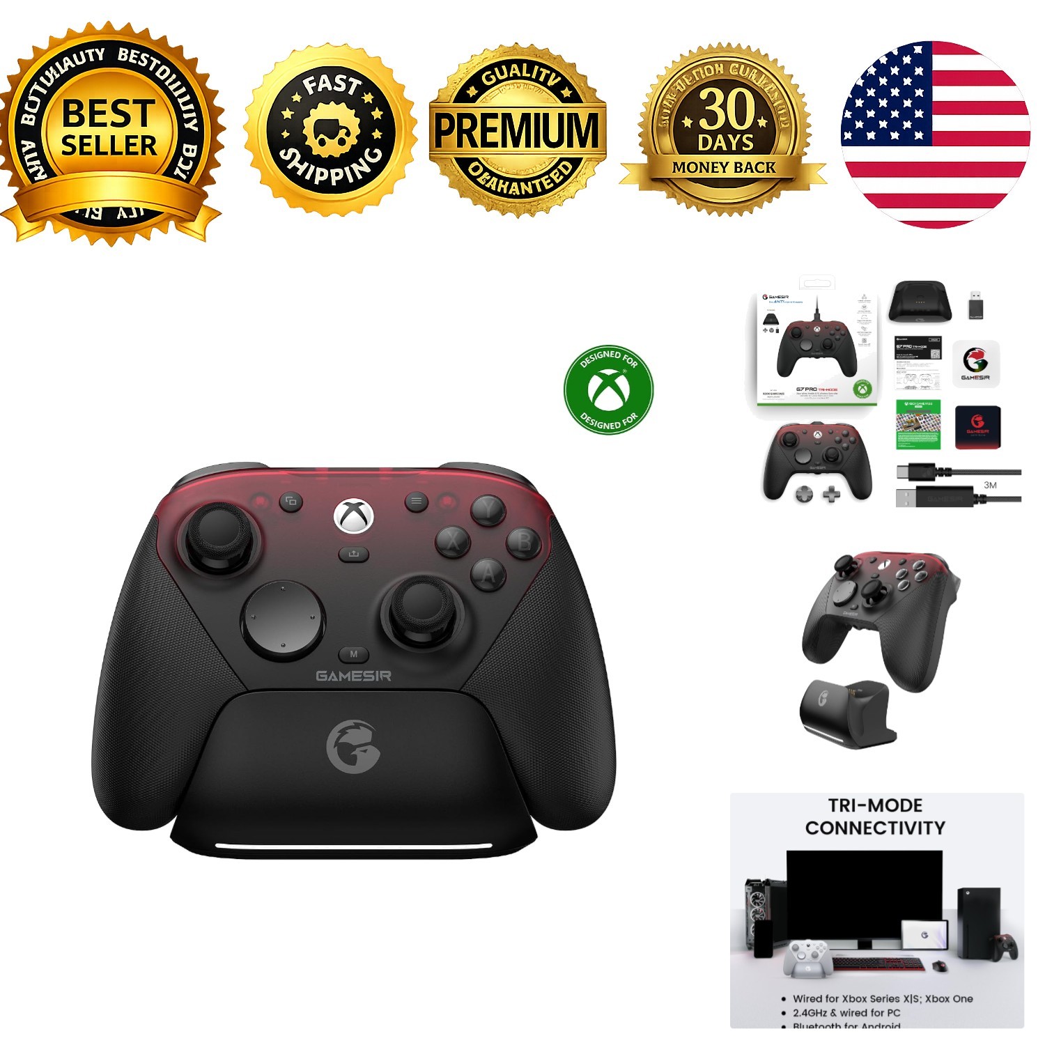 G7 Pro Wired Controller for Xbox Series X S Xbox One PC Android Hall Effect