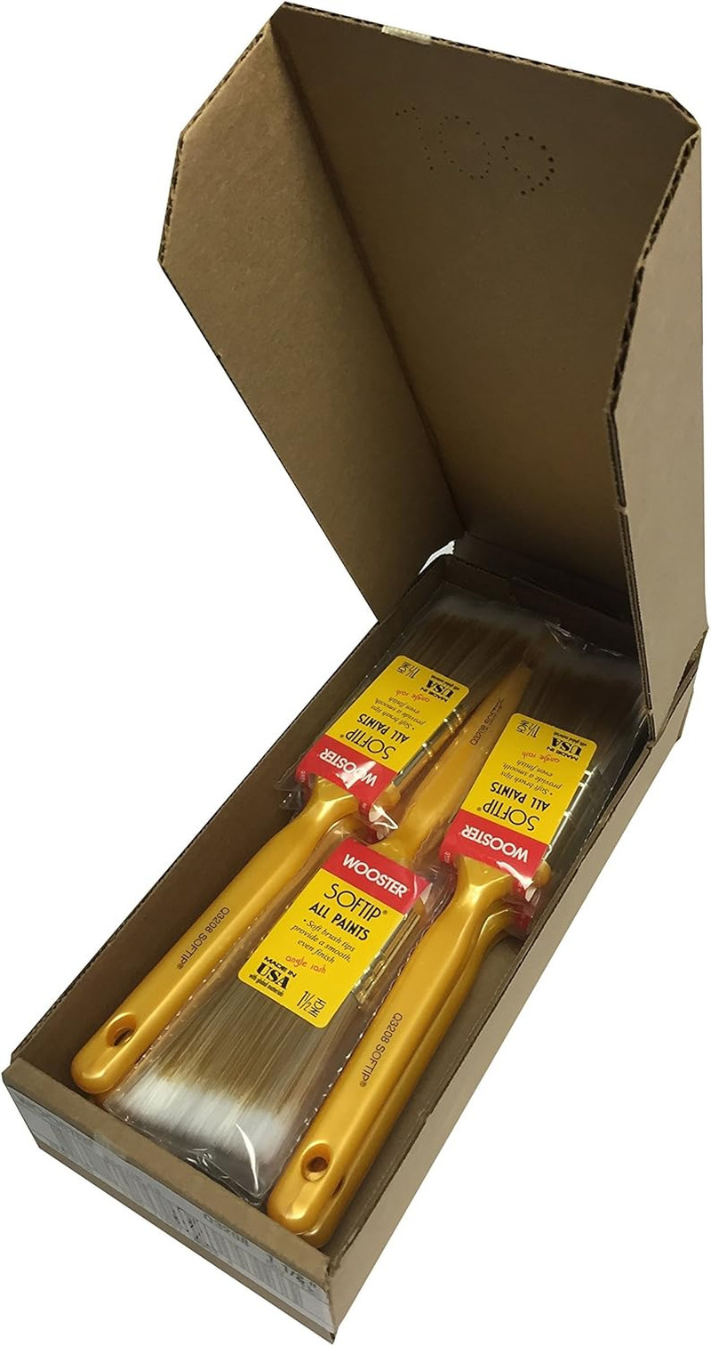 Brush Q3208 1.5 Inch Softip Angle Sash Paintbrush, Pack of 12