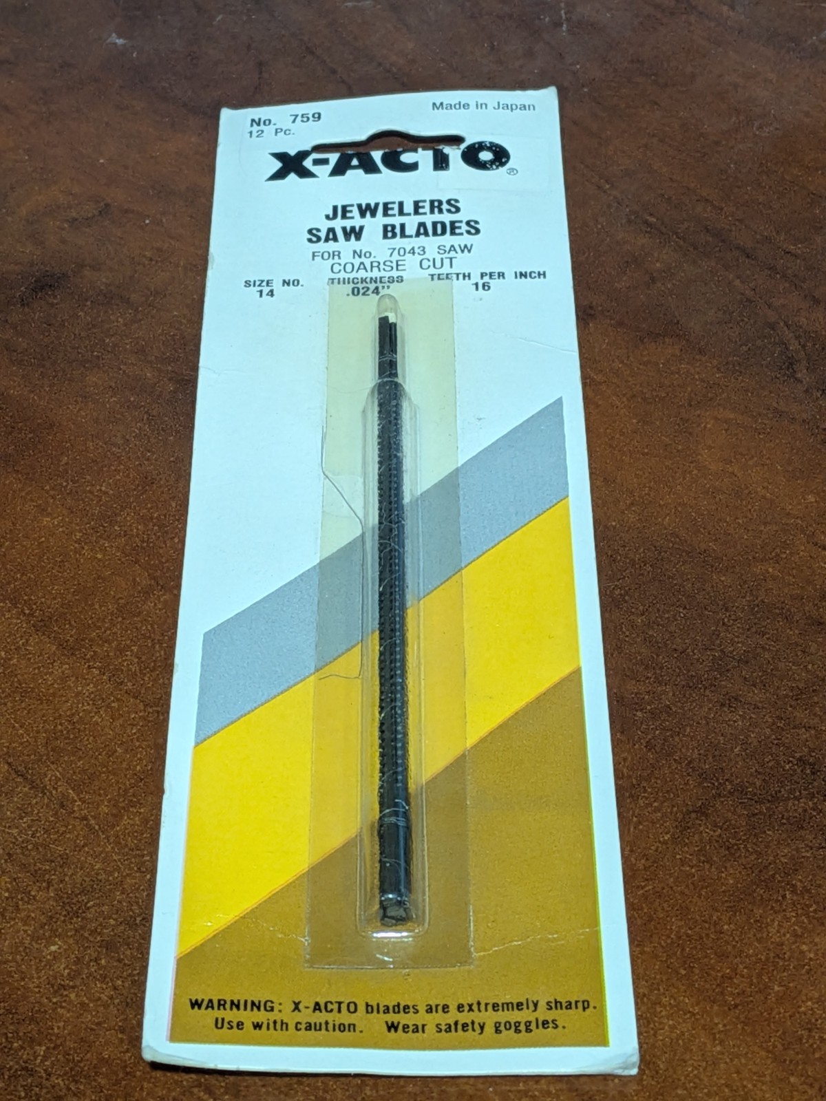 X-ACTO - #759 - Jeweler's Coarse Cut Saw Blades: For No.7043 Saw - 12 Pack - NOS