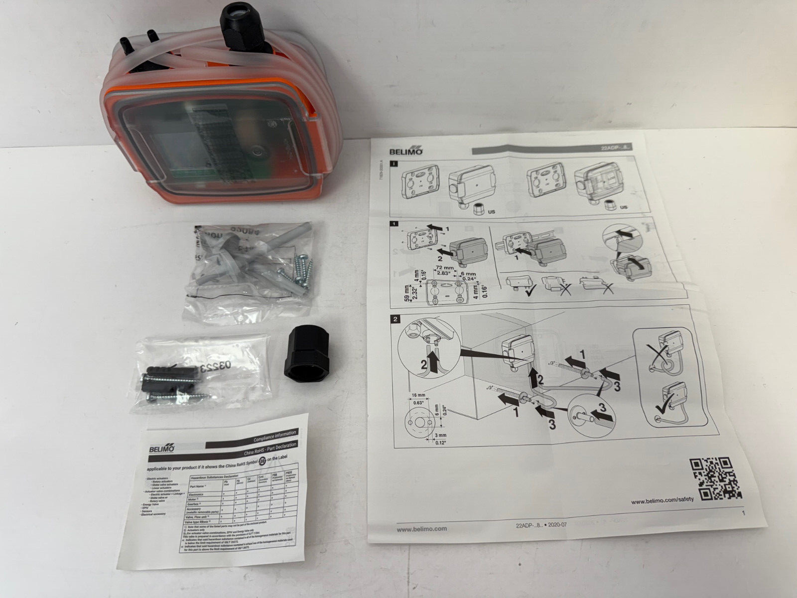 BELIMO 22ADP-584L DUCT CONNECTOR DIFFERENTIAL PRESSURE SENSOR AIR NEW OPEN BOX