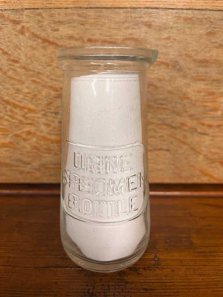 Vintage Embossed Glass Urine Specimen Bottle
