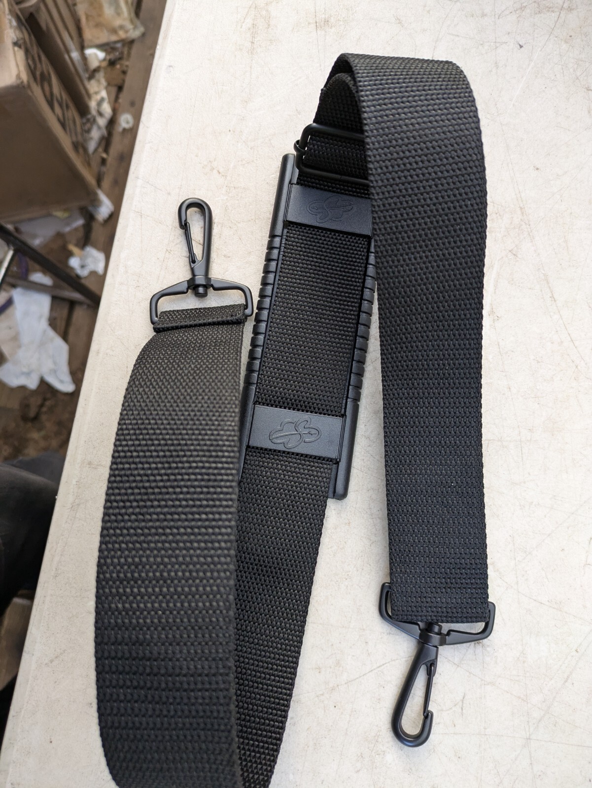 Lot of 2 Shoulder strap  black luggage carry or gear bag adjustable w/ clip ends