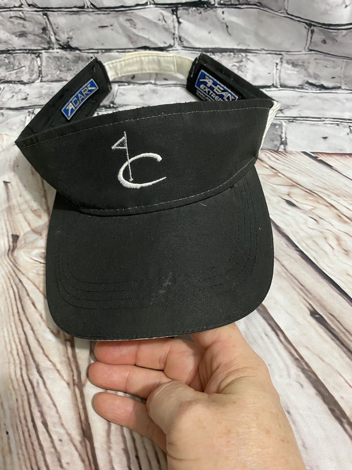 Golf Visor Black Adjustable Back Strap AHEAD Extreme ACAR