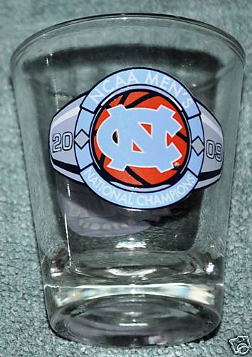 2009 North Carolina Tar Heels Champions Shot Glass NEW