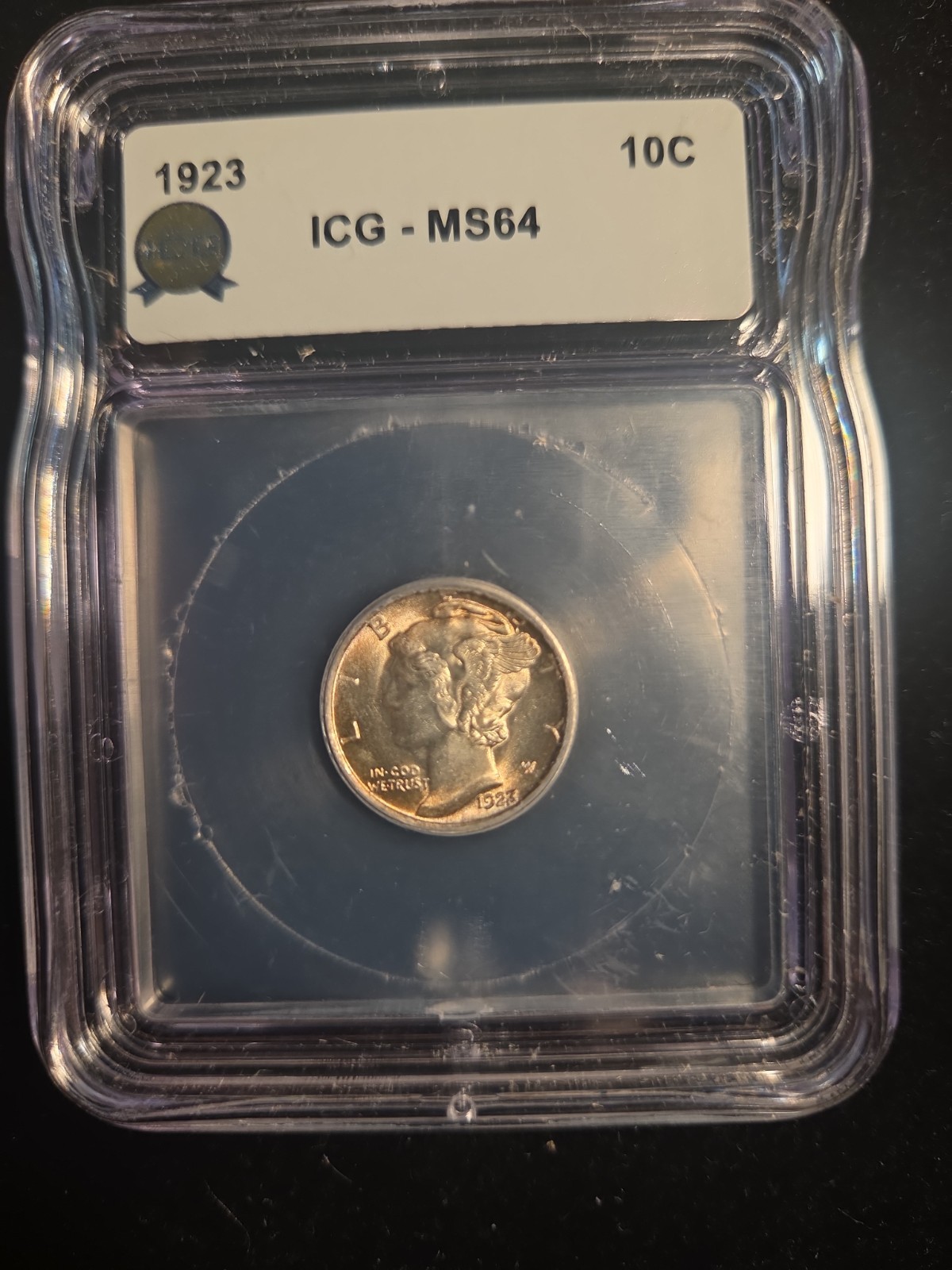 1923 10c Mercury Dime ICG MS64