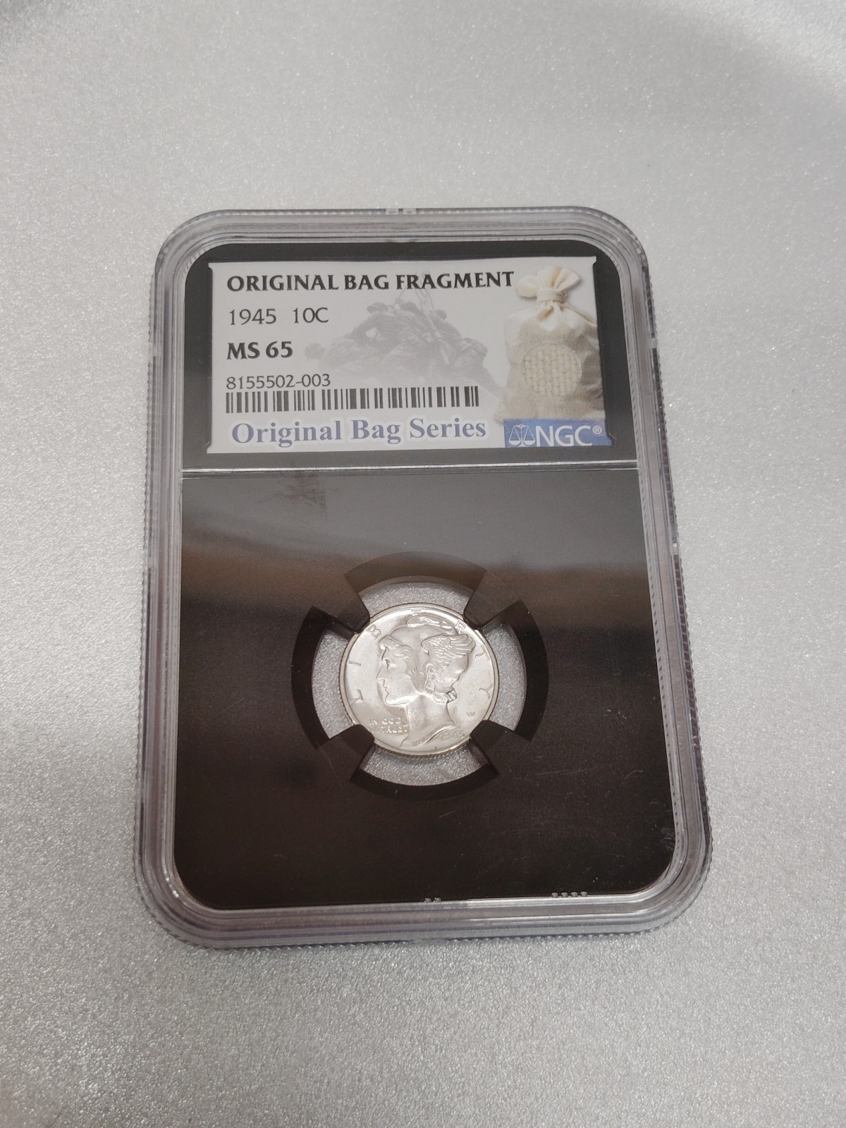 Mercury Silver Dime 1945 Ms65 NGC Brilliant TreasuryBag Fragment UNC