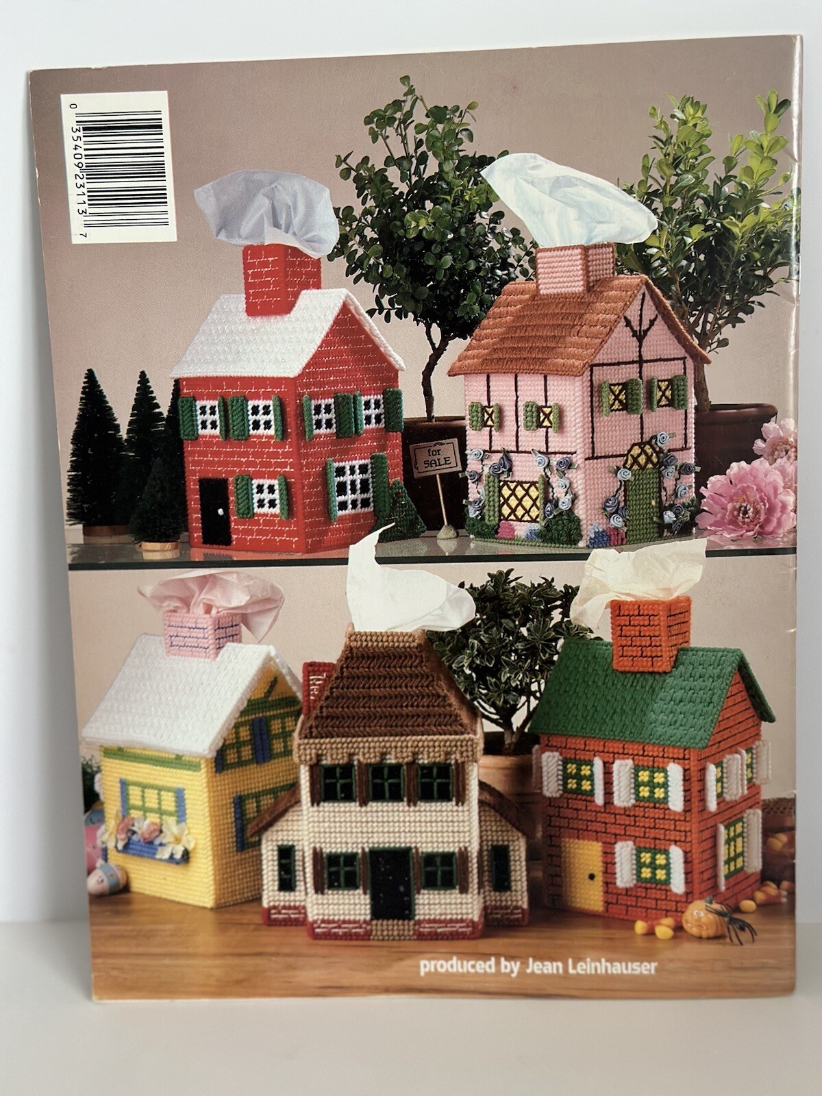 Vintage TISSUE BOX HOUSES COVERS Plastic Pattern Pattern Booklet Needlework