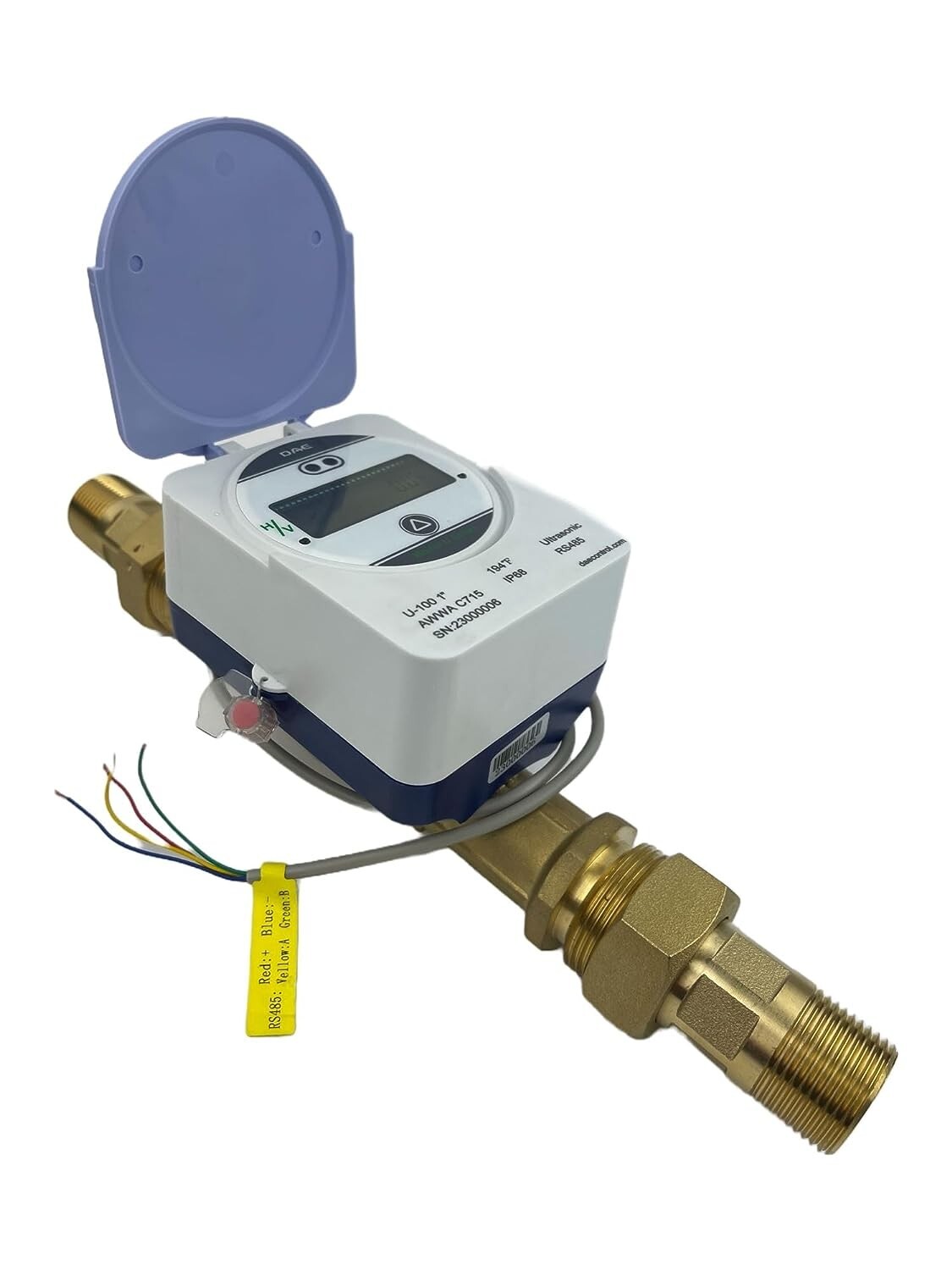 DAE U-100 1" Ultrasonic Flow Meter, RS485, IP68, NPT Couplings, Gallons