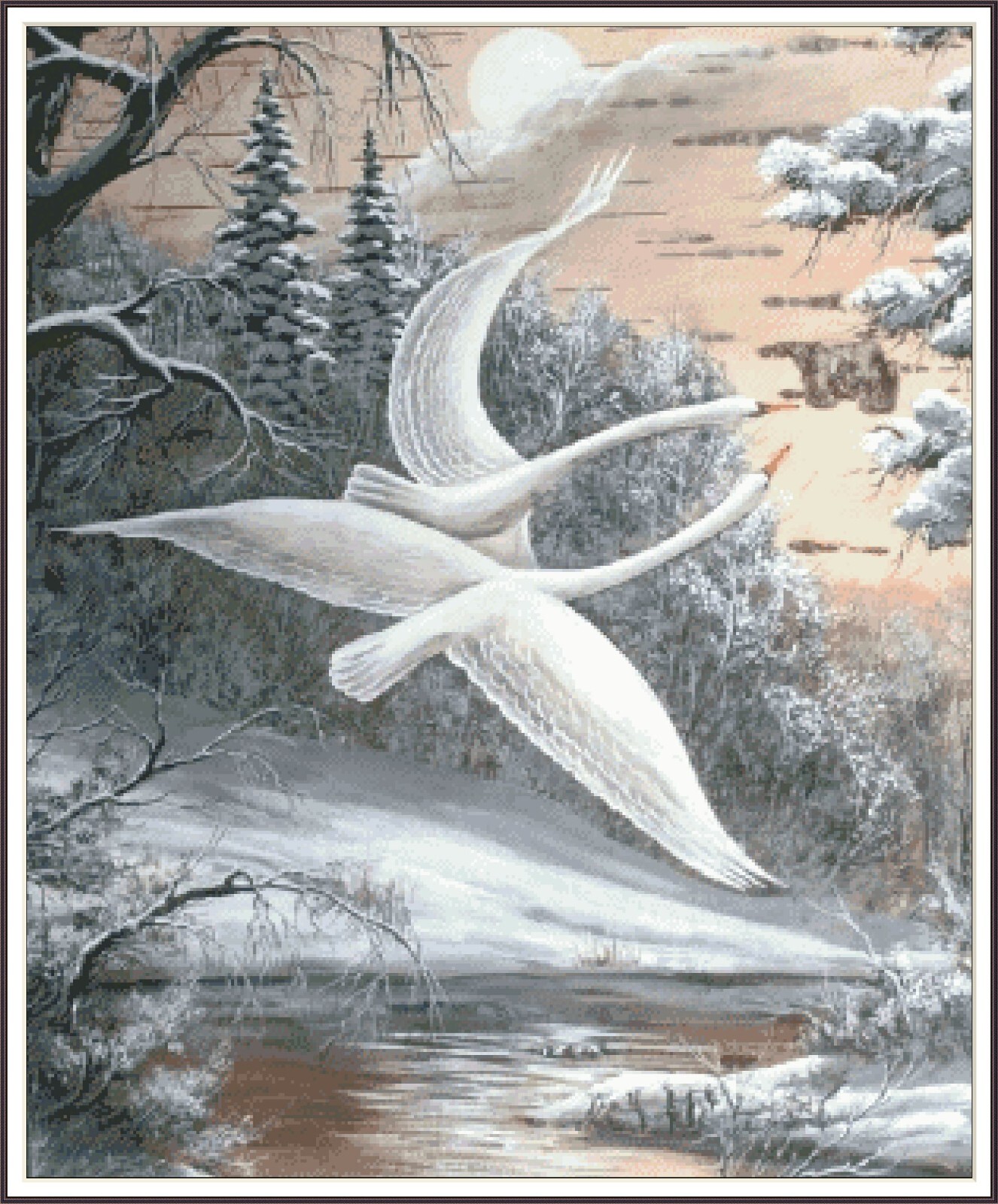 Freezing Winter 1320 - Chart Counted Cross Stitch Pattern Needlework Xstitch