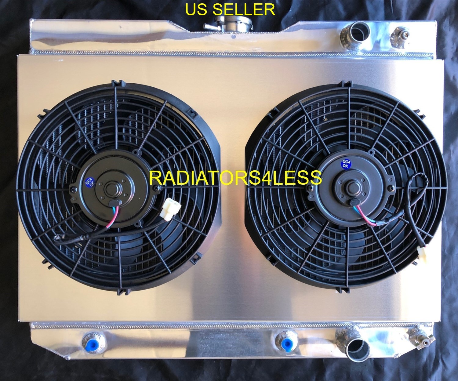 CHAMPION 3 ROW RADIATOR SHROUD & 12" FANS 1959-1963 IMPALA MANY GM CARS LS SWAP