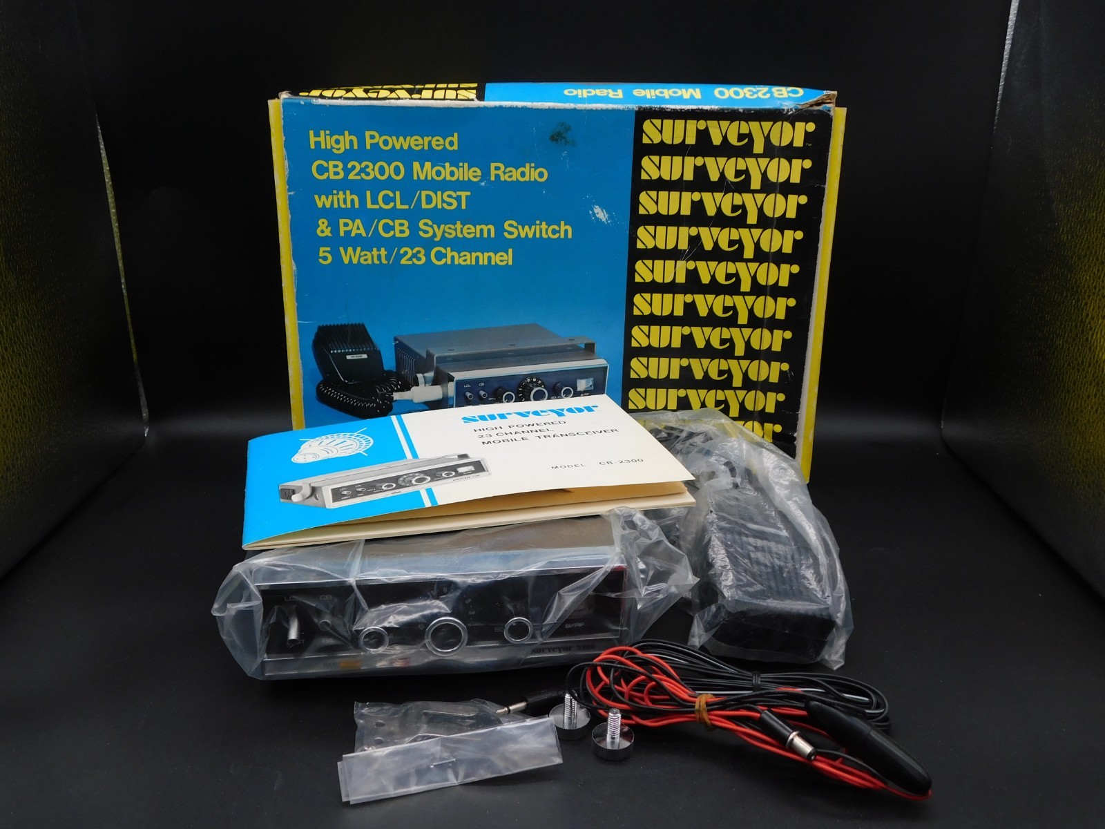 Vintage 1970s Surveyor CB-2300 High Powered Mobile Radio USED Complete UNTESTED