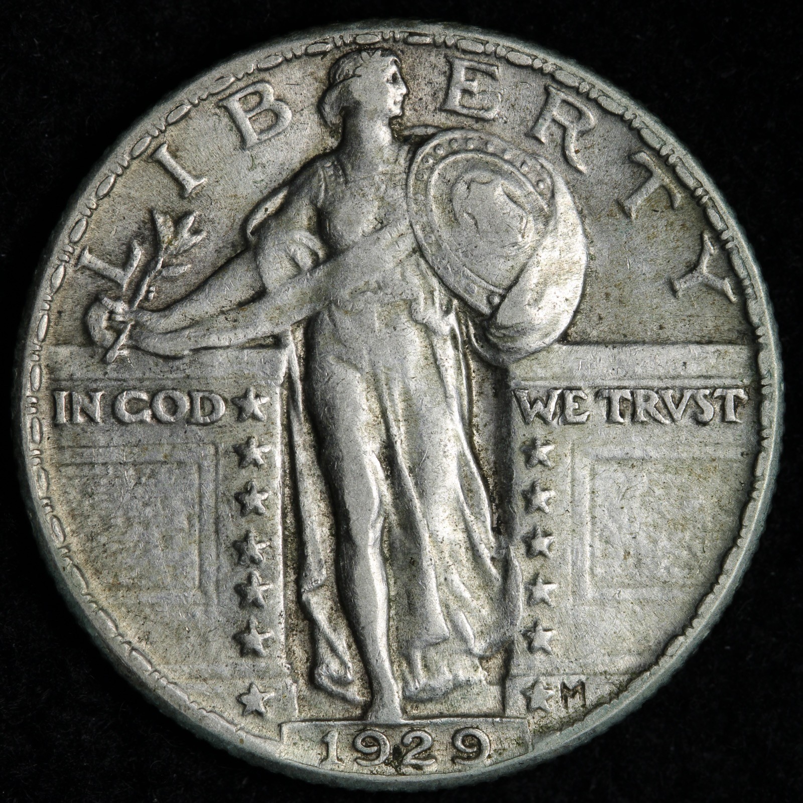 1929 Standing Liberty Silver Quarter AU E274 OKEE