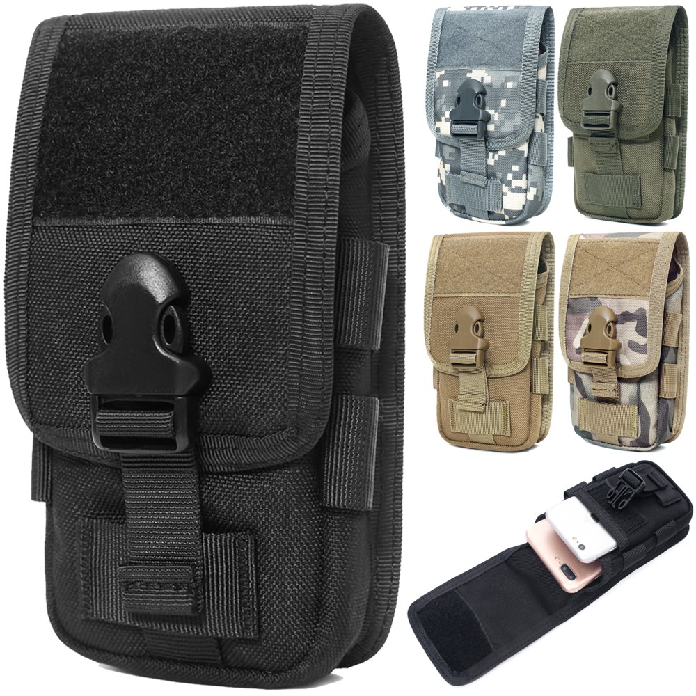 Tactical MOLLE Phone Pouch Case with Buckle Universal Belt Waist Cell Phone Bag