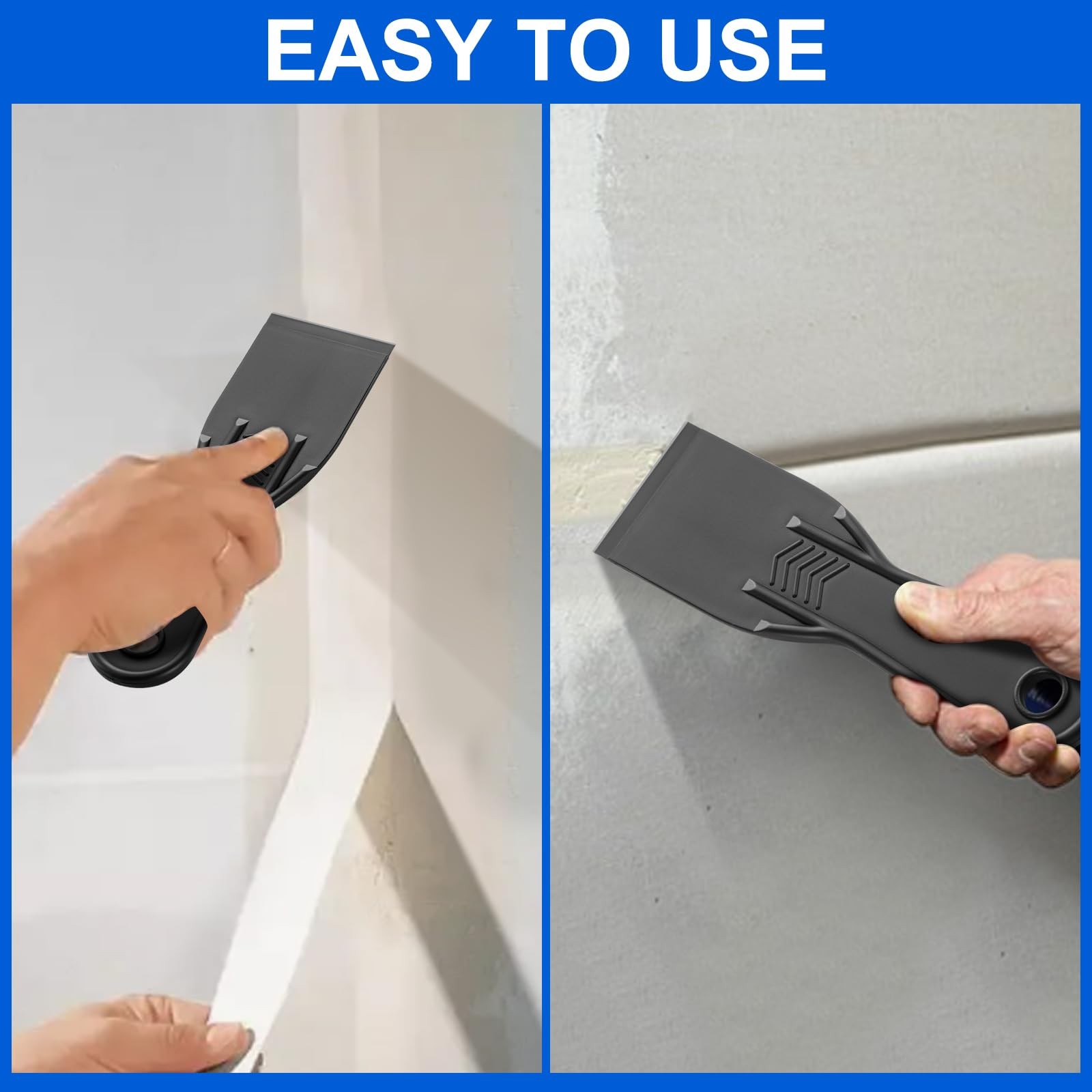 6 PCS Plastic Putty , 2 Inch Black Flexible Putty Scraper for Taping Drywall ...