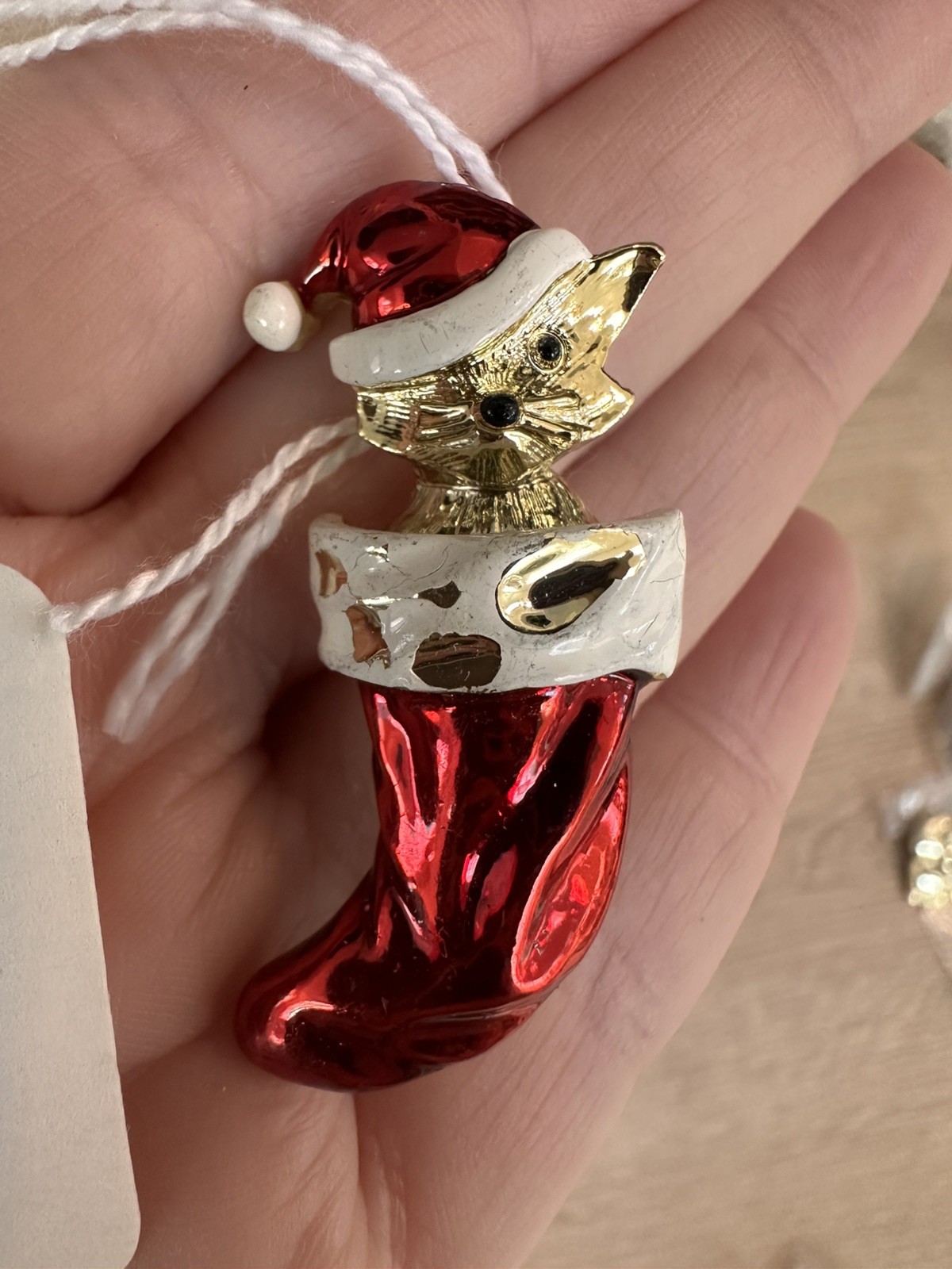 Lot of 10 Signed Jerry’s Christmas Cat in Stocking Pins