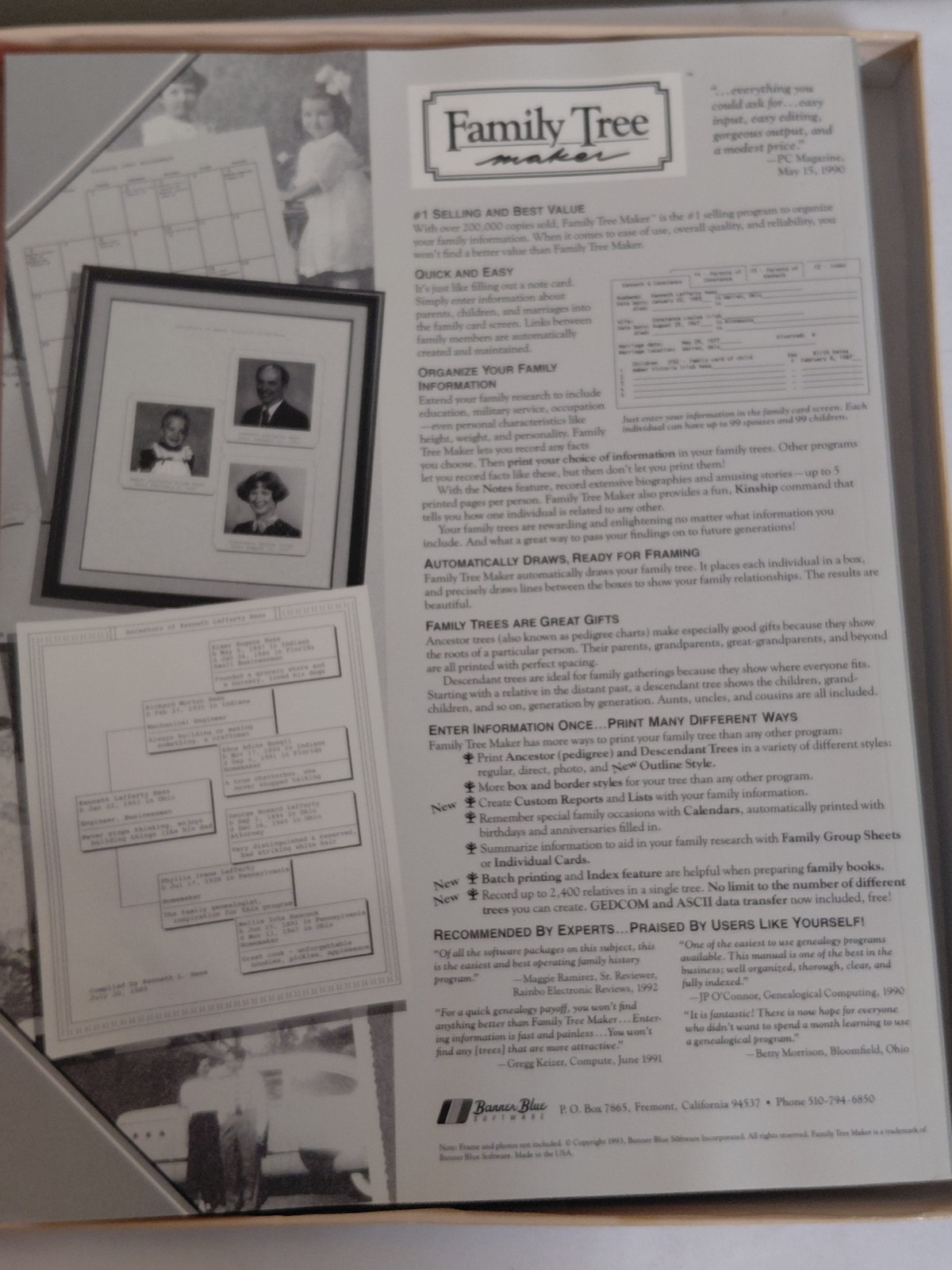 Family Tree Maker Version 4.0 Genealogy Software Vintage PC Program Complete Box