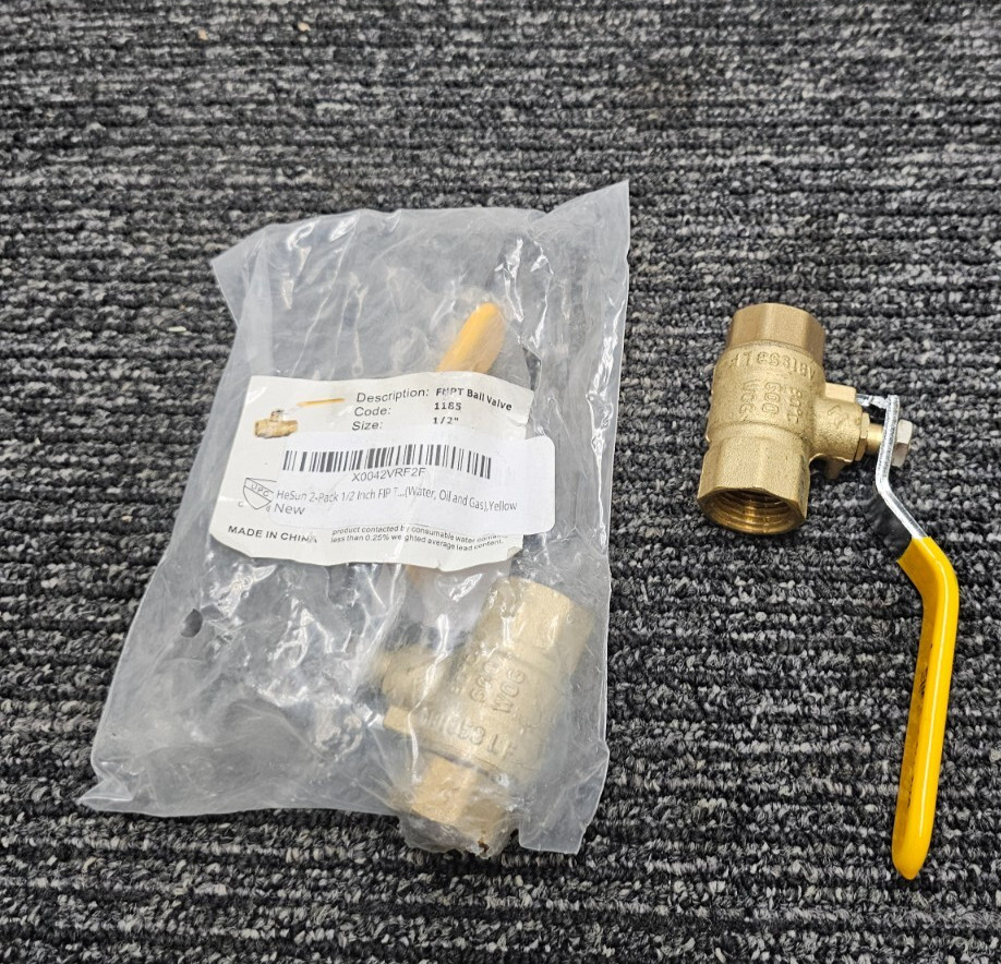 (QTY 6) Hesun 1/2" FIP Threaded Brass Full Port Shut-off Valve 600WOG